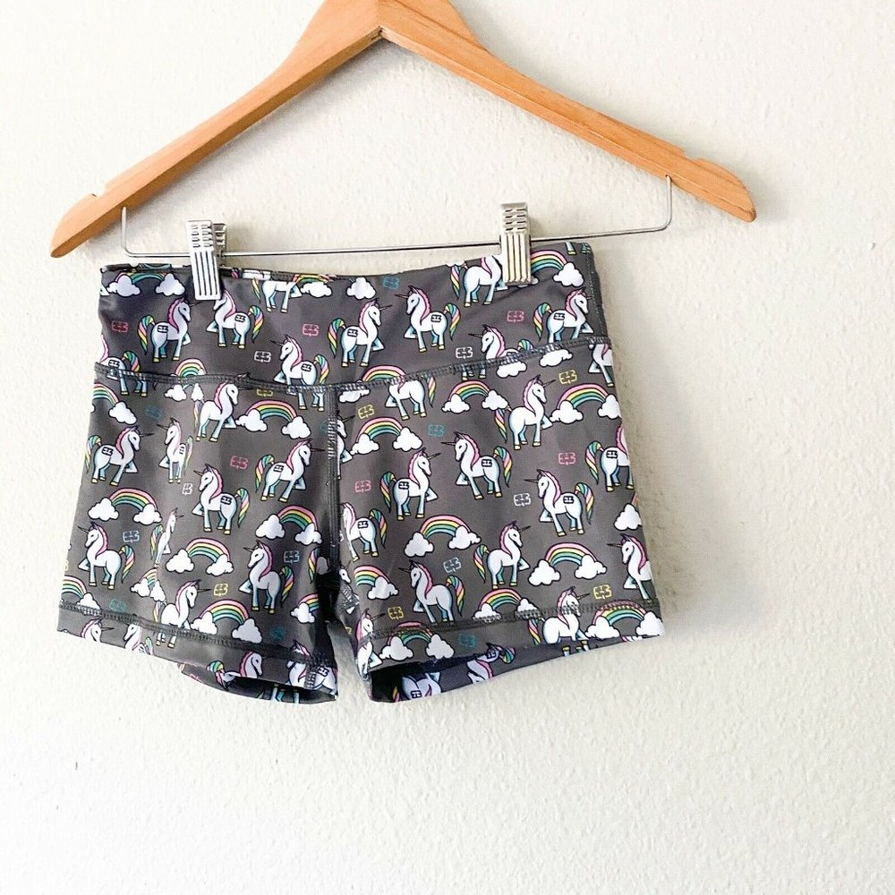 IAB mfg Unicorn Gray Booty Workout Shorts Spandex - Picture 4 of 5